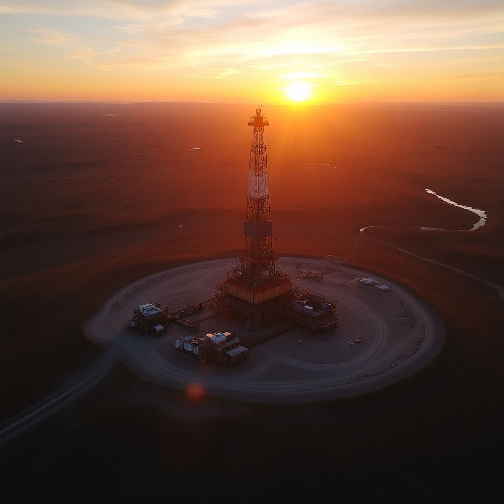 Plataforma de extracción de YPF en Vaca Muerta