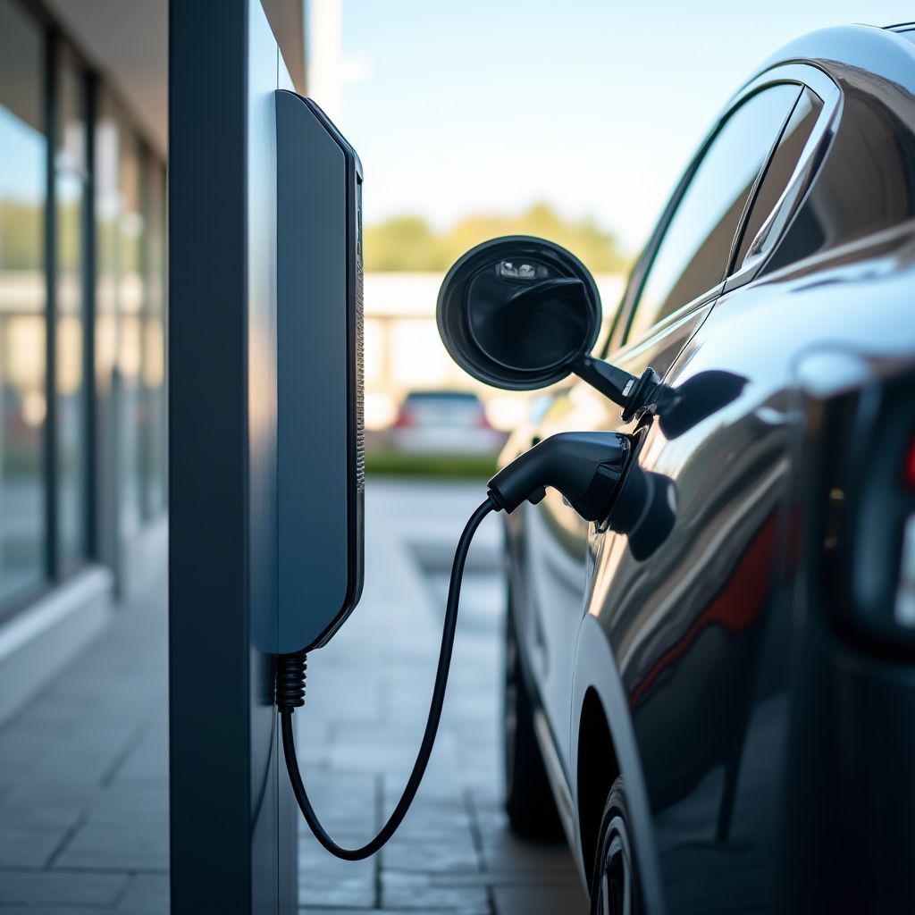 Punto de carga para vehículos eléctricos en una estación YPF